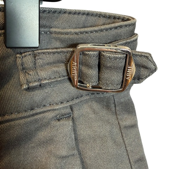 Arne Mens Slim Fit Side Adjuster Trousers Taupe Grey Stretch Cotton Pants 34R - Picture 4 of 10